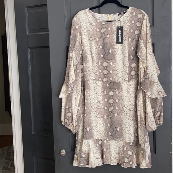 snakeskin dress boohoo